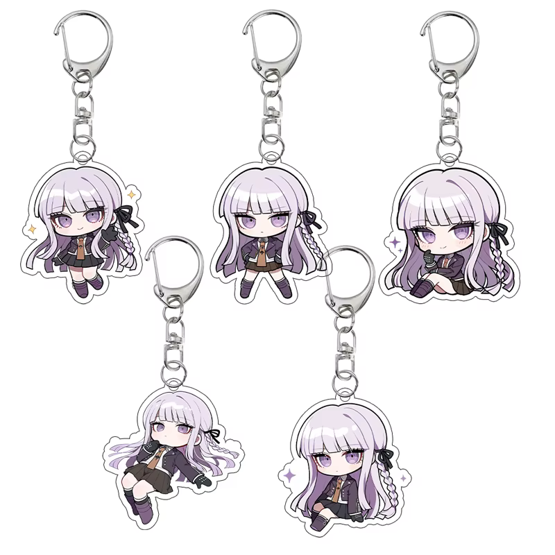 Porte-clés en acrylique version Q de personnage de dessin animé Kawaii Danganronpa Kyoko Kirigiri, accessoire mignon, pendentif, ornement