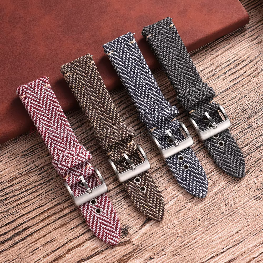 Bracelets à libération rapide en cuir véritable et nylon tissé pour Omega et Seiko