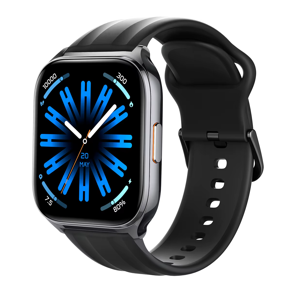 Montre connectée HAYLOU Watch 3 avec appels vocaux, écran AMOLED 1,85'', suivi de la santé 24h/24, plus de 150 modes sportifs, étanche 1ATM