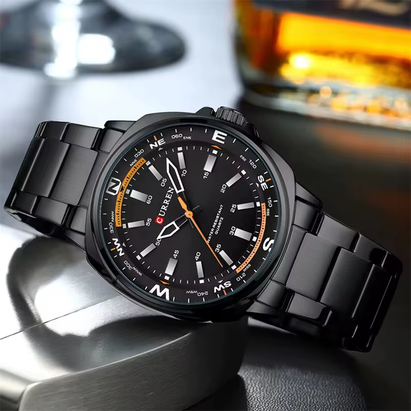 CURREN 8455 décontracté montre à Quartz pour hommes marque sport mode étanche bracelet en acier inoxydable créatif mâle horloge montres d'affaires