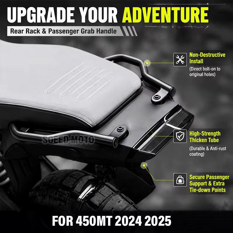 Pour CFMOTO 450MT CF 450 MT Accessoires Moto Porte-Bagages Arrière Accoudoir Passager Poignées de Soutien Siège Arrière Kit Siège