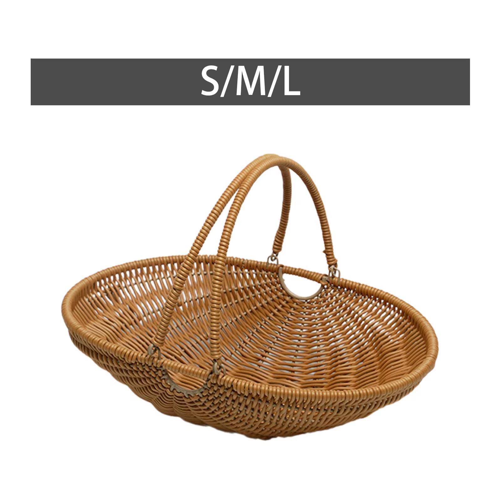 Panier de rangement pour pique-nique en matériau PP avec poignée pliable pour articles alimentaires et petits objets