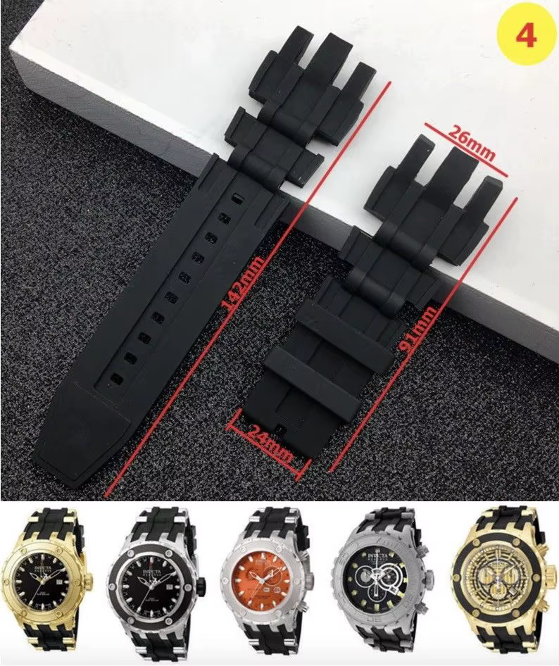 Bracelet de montre en caoutchouc de silicone pour homme