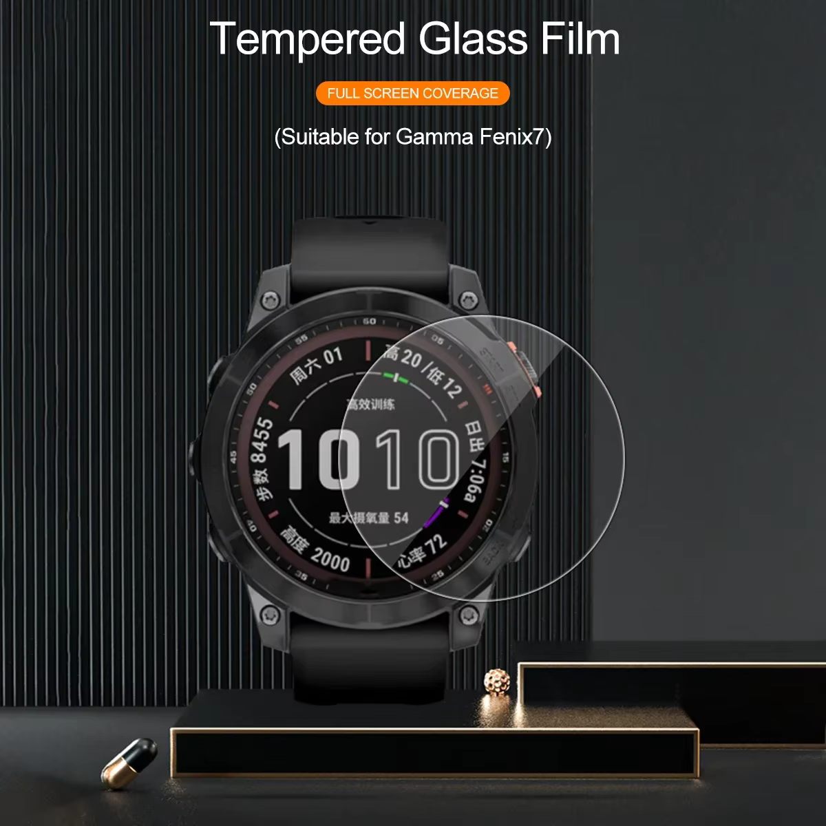 Verre trempé pour Garmin Fenix 7 7S 7X 6 6S 6X Pro saphir HD Film de protection d'écran