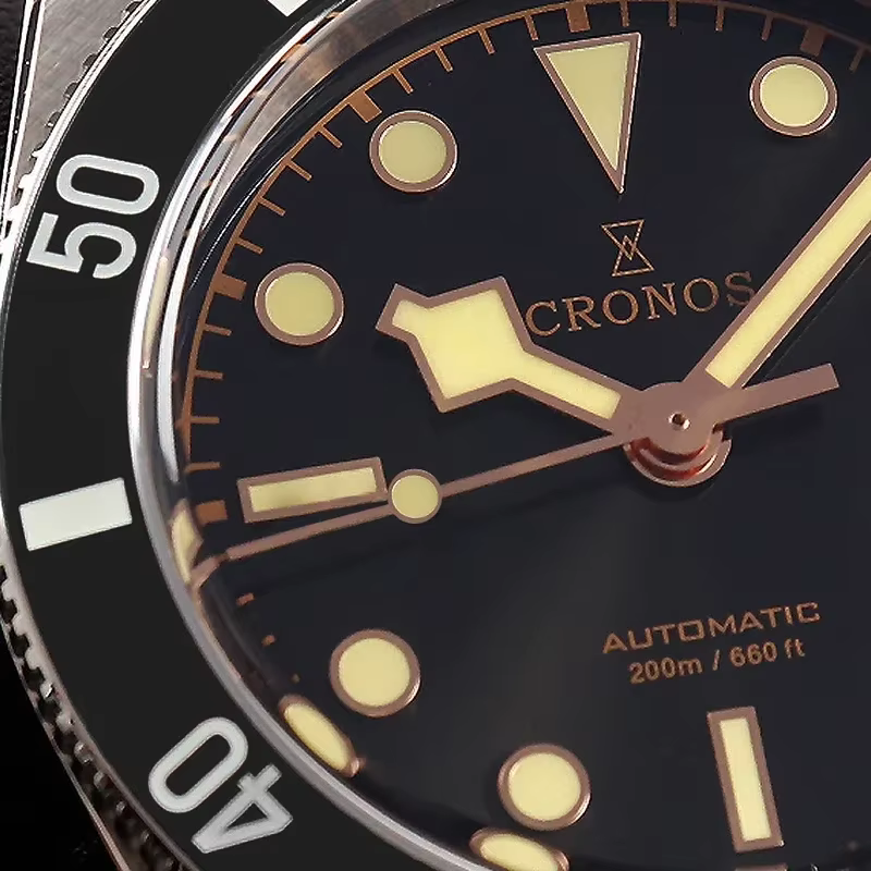 Cronos montres de luxe pour hommes 37mm plongeur BB54 Vintage automatique mat/lunette en aluminium maillons d'extrémité femelle saphir 20 Bar L6033