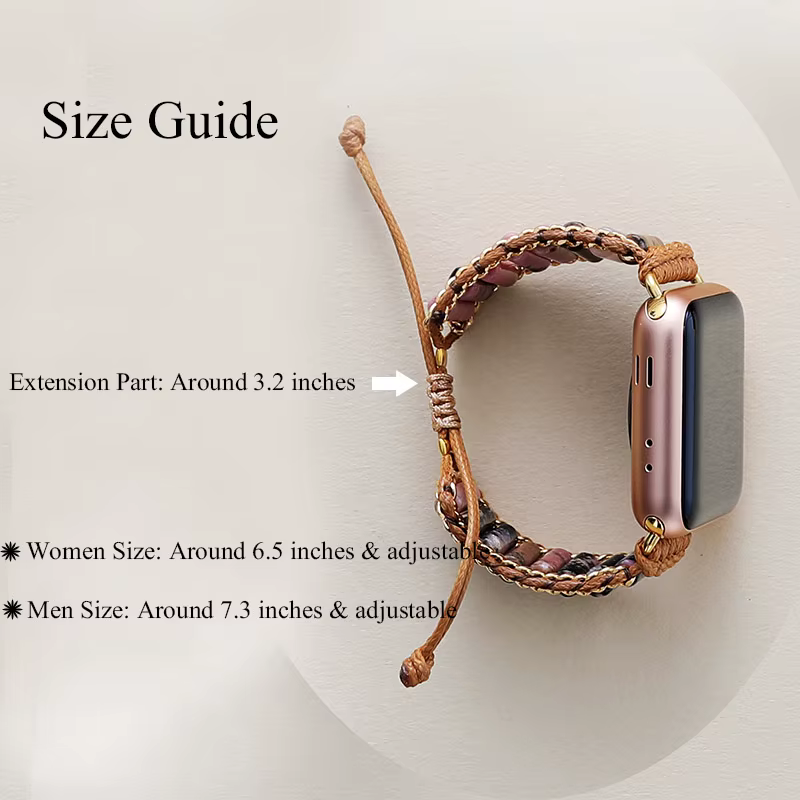 Homme femme pierre Aple Smartwatch Bracelet 38mm/45mm guérison perlée cristal extensible
