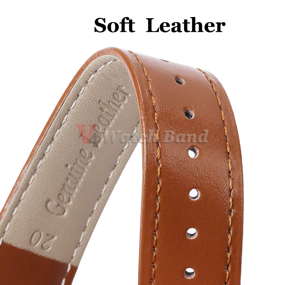 Bracelet de montre en cuir souple de 12 à 24 mm pour DW, Omega, Rolex, hommes et femmes