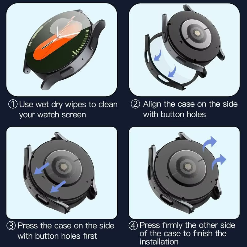 Étui de protection d'écran pour Samsung Galaxy Watch 7 6 5 4 40mm 44mm