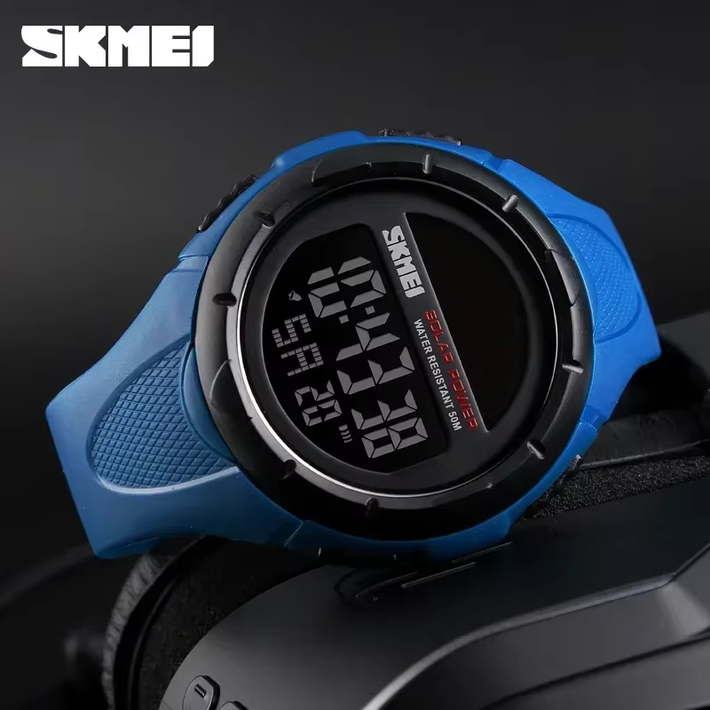 SKMEI 1405 Sport numérique hommes montres solaire pour l'alimentation alarme environnementale mâle horloge reloj hombre