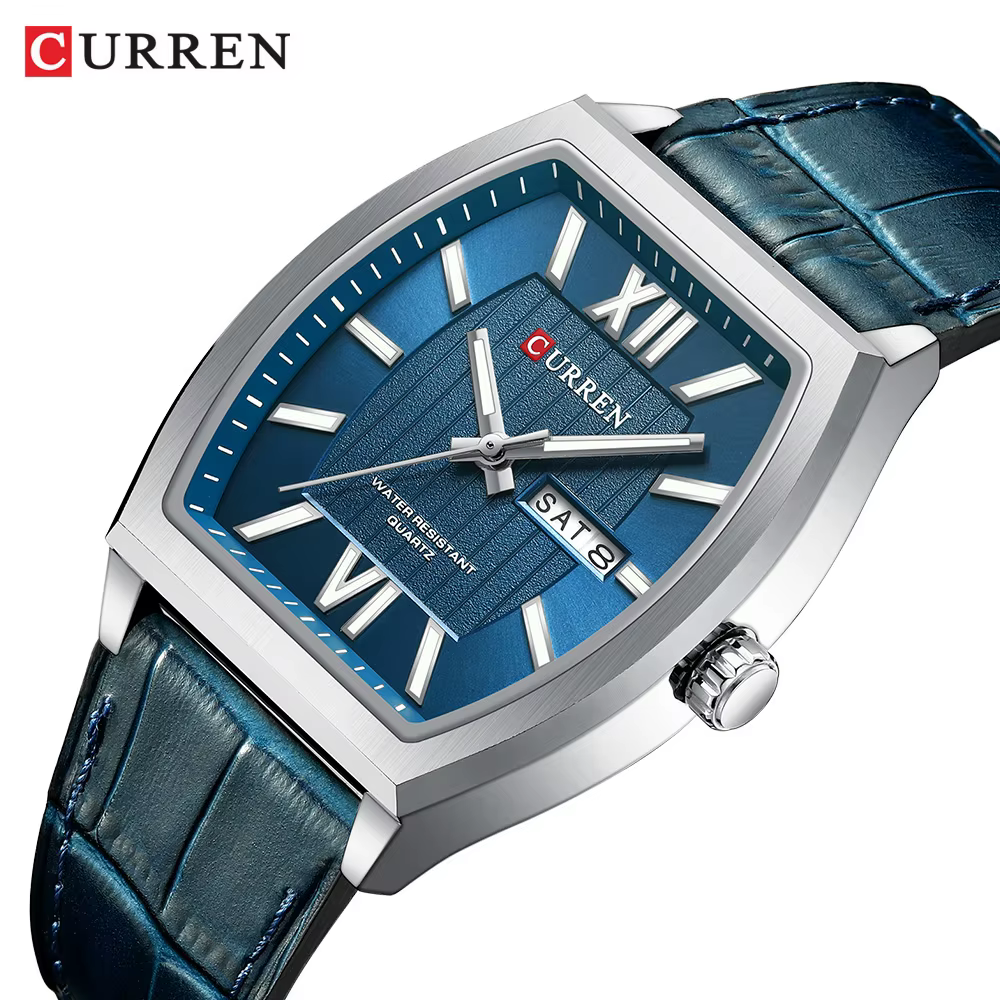 Montre pour homme CURREN au design minimaliste moderne avec jour et date