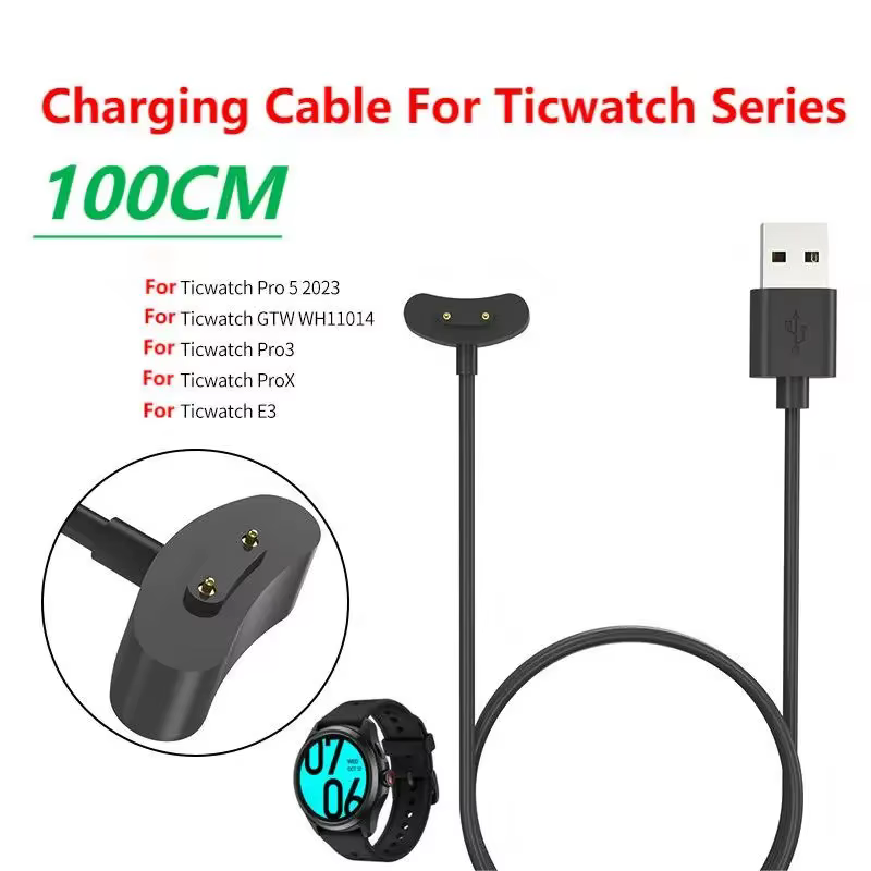 Câble de chargement USB chargeur magnétique pour Ticwatch Pro 5 / Pro X / Pro 3 Ultra GPS / Pro 3 GPS / E3 remplacement Pro5 Pro3 ProX