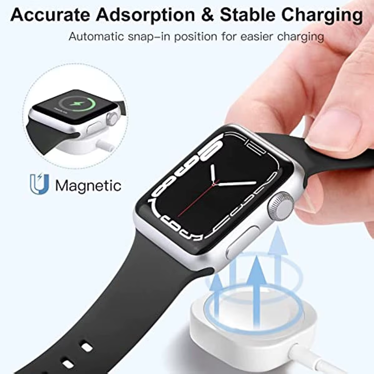 Chargeur sans fil magnétique USB Type C pour iWatch 8/7/6/5/SE