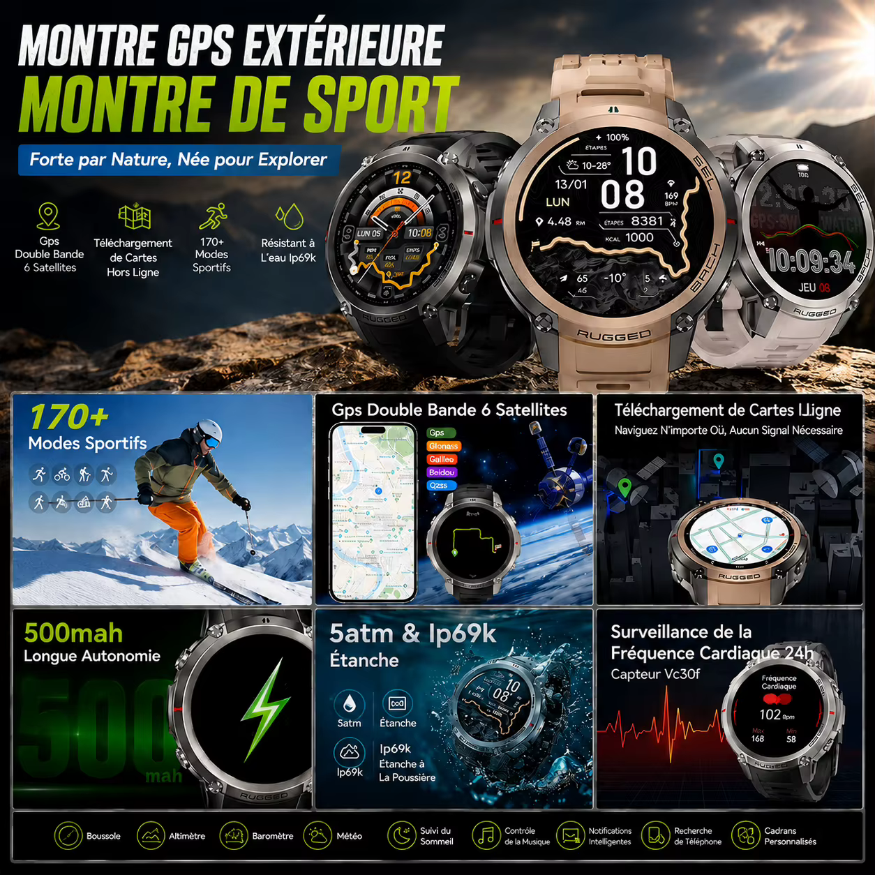 Montres intelligentes pour homme