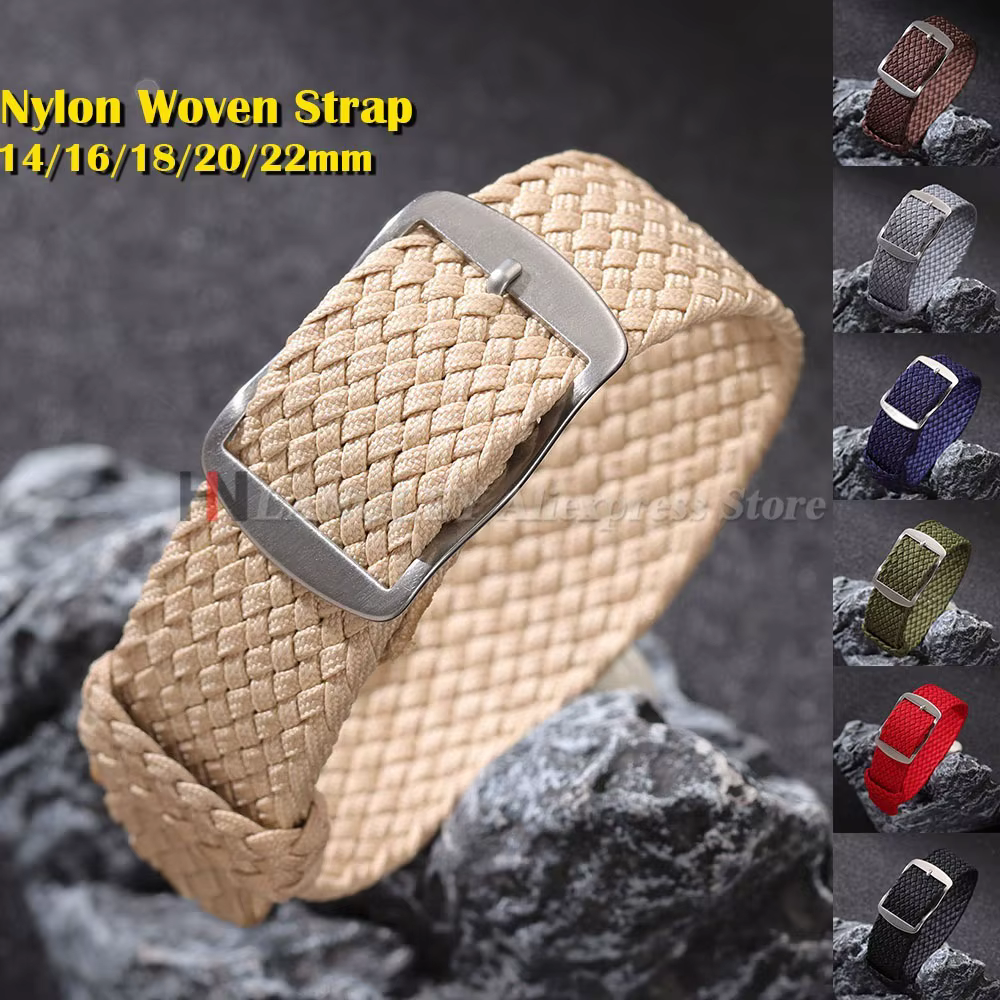 Bracelet de montre en nylon tissé pour Perlon pour Moonswatch