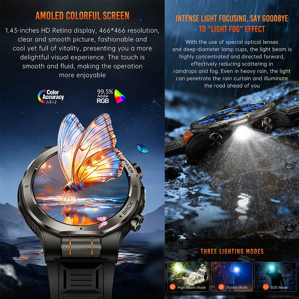 Montre connectée étanche 3ATM, moniteur de santé et d'oxygène sanguin, appels Bluetooth, contrôle de la musique, plus de 100 modes sportifs, montre de fitness