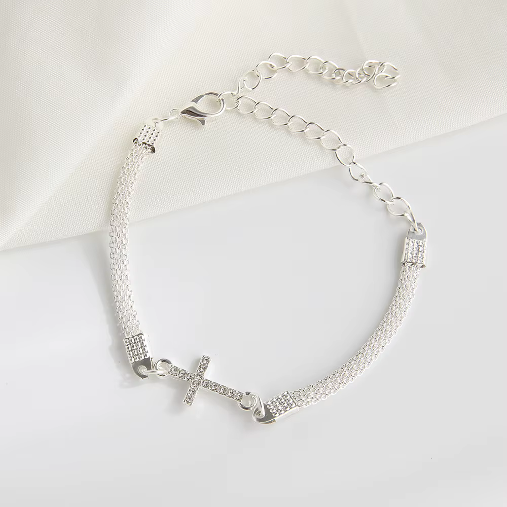 Bracelet croisé polyvalent, chaîne réglable, bijoux à la mode, élégant pour les fêtes, les occasions spéciales, cadeaux pour femmes