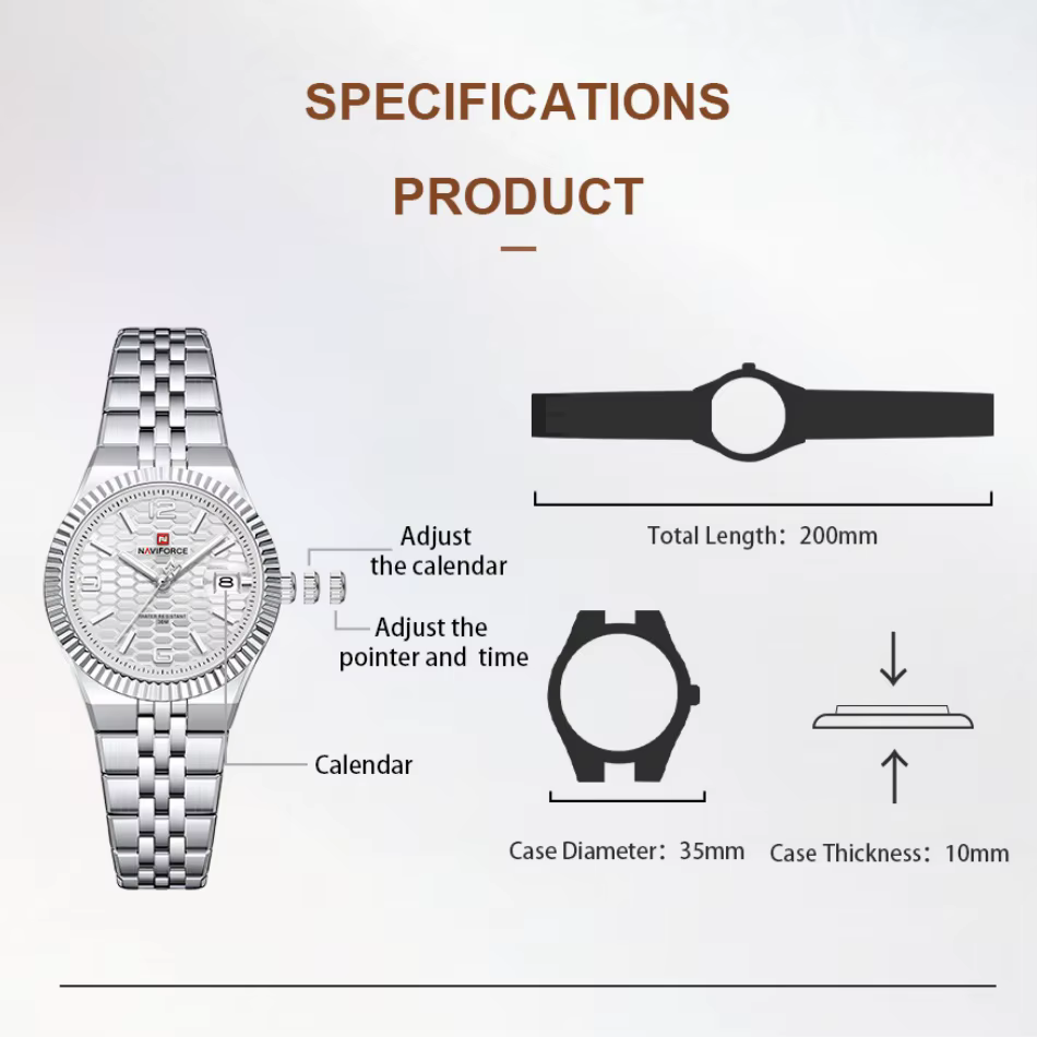 Montre sport à quartz NAVIFORCE pour femme