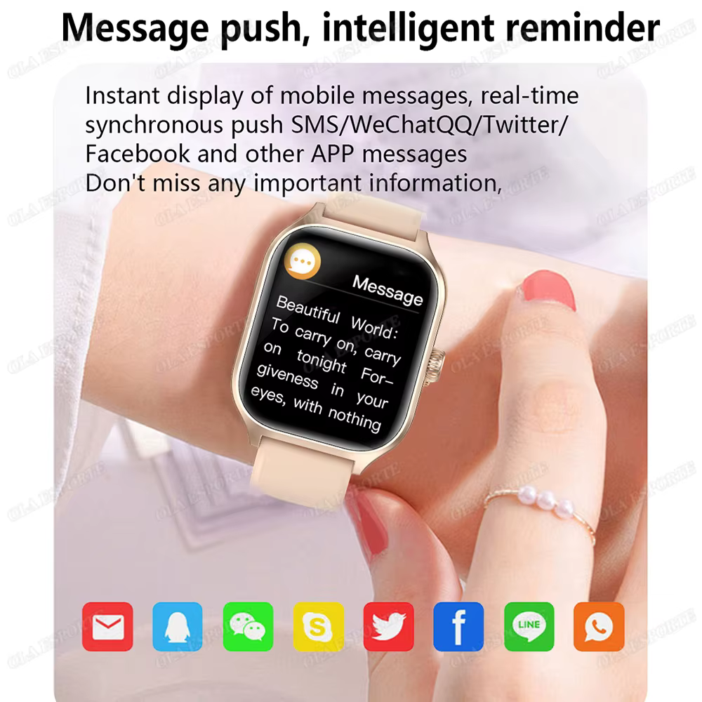 Montre intelligente cadran pour répondre aux appels suivi des calories 2.01 pouces fréquence cardiaque sang oxygène