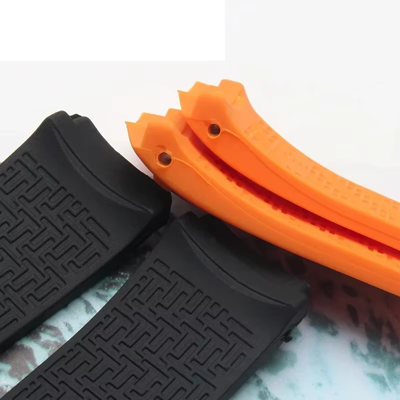 Bracelet de montre en silicone adapté pour Tissot T-TOUCH T013 T047 20mm 21mm Noir Orange dehors