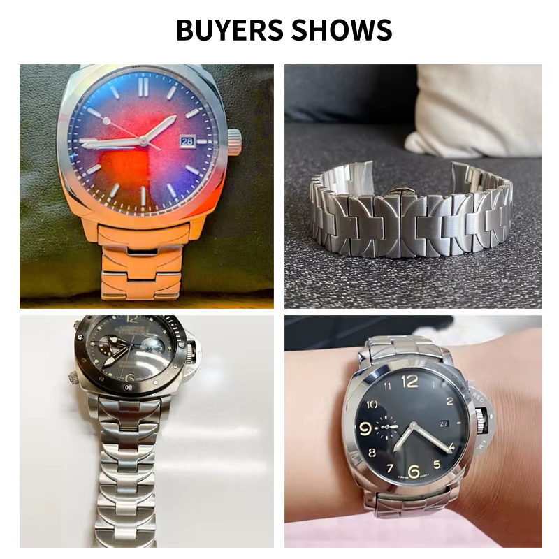 Bracelet de montre incurvé en acier inoxydable massif pour Panerai Luminor série PAM01316 PAM01438 hommes 22 24mm