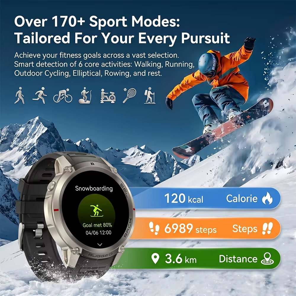 Nouvelle Montre Connectée Tactique GPS 2026 avec Plus de 170 Modes Sportifs