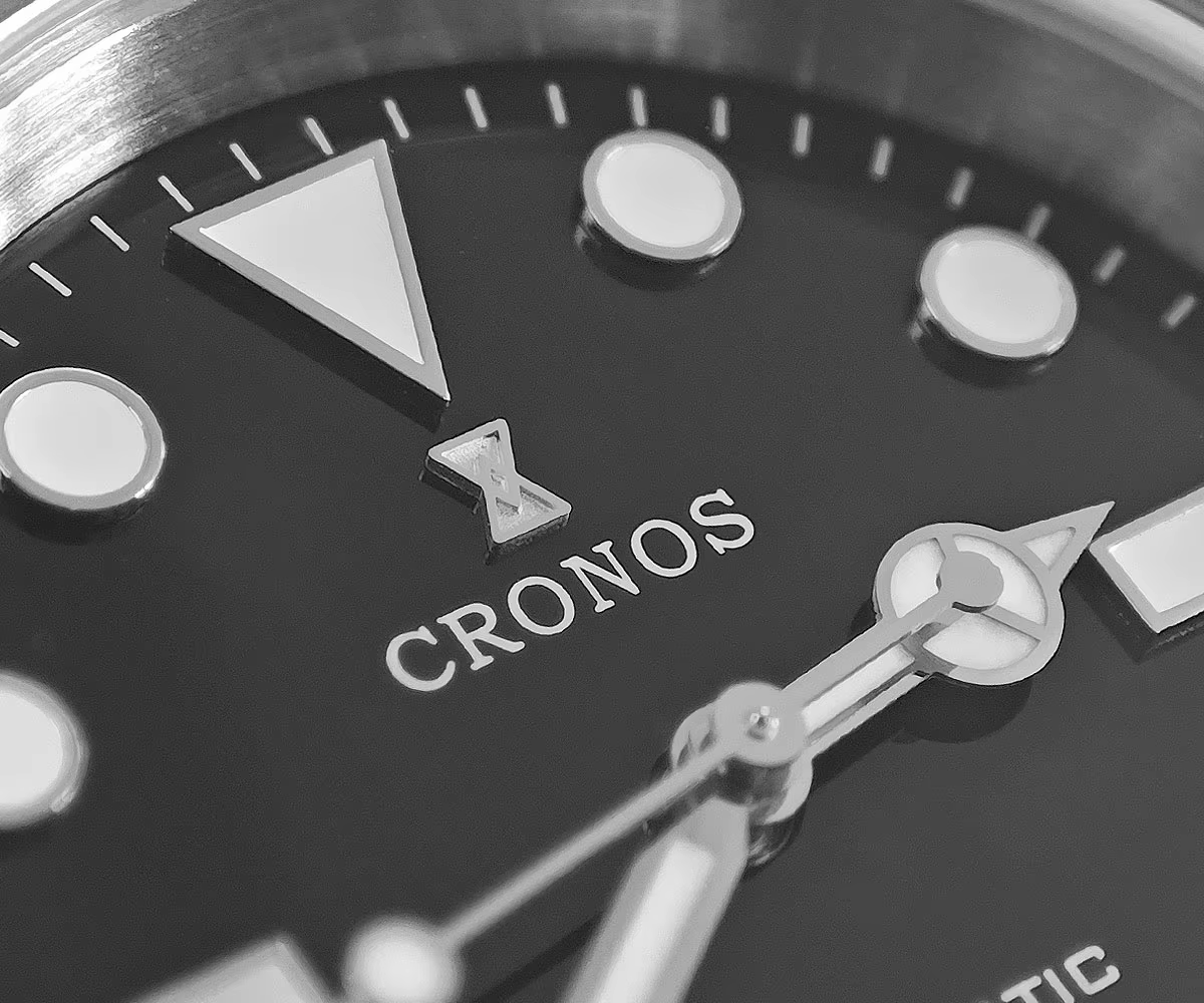 Cronos Sub Diving Montre mécanique automatique pour homme sans date PT5000 Bracelet brossé Lunette en céramique Étanche 200m Fermoir réglable L6005