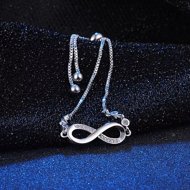 Nouveaux jolis bracelets en argent sterling 925 avec cristaux pour femmes, bijoux de mode, accessoires de fête et de mariage, cadeaux pour la Saint-Valentin