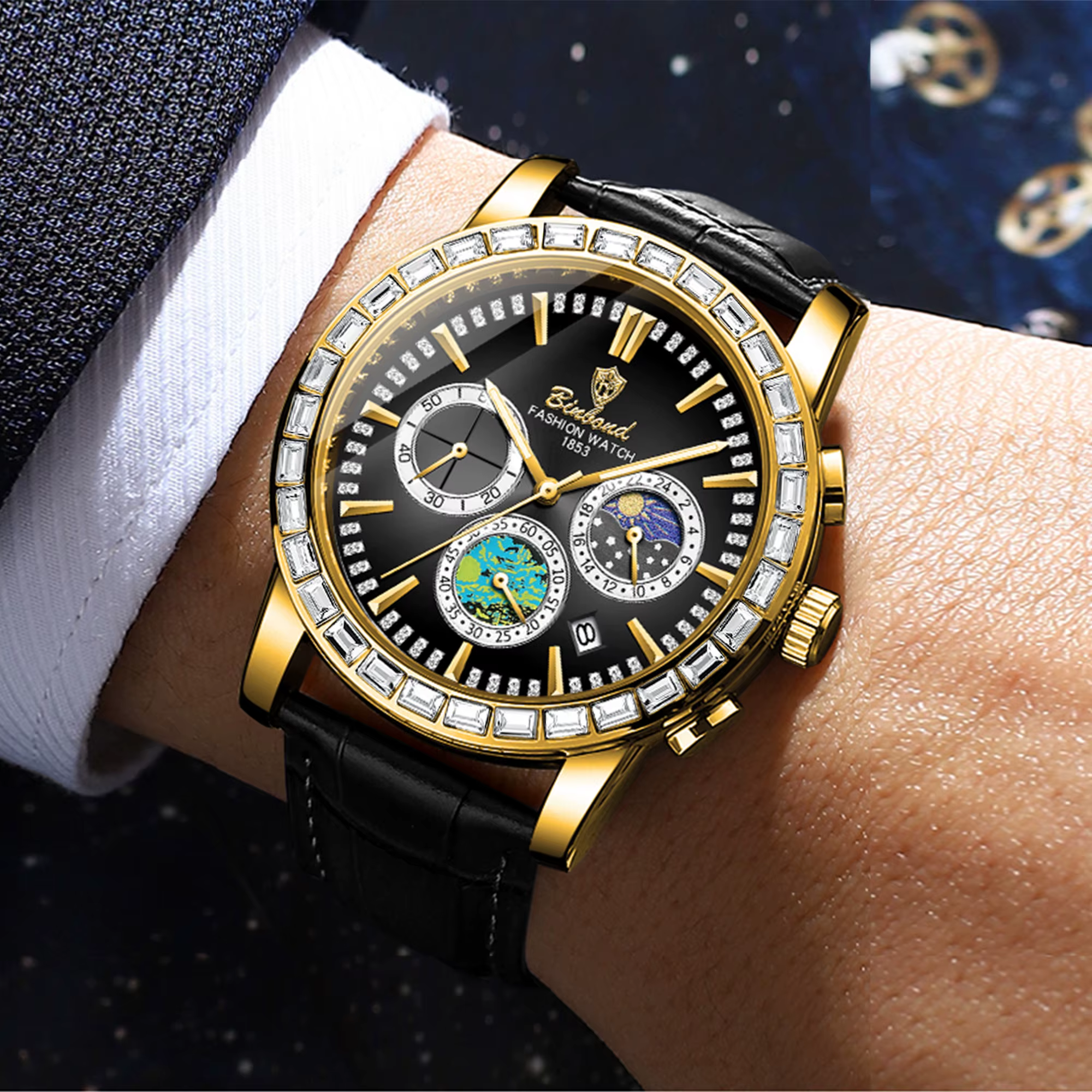 Montres à quartz chronographe BINBOND pour hommes