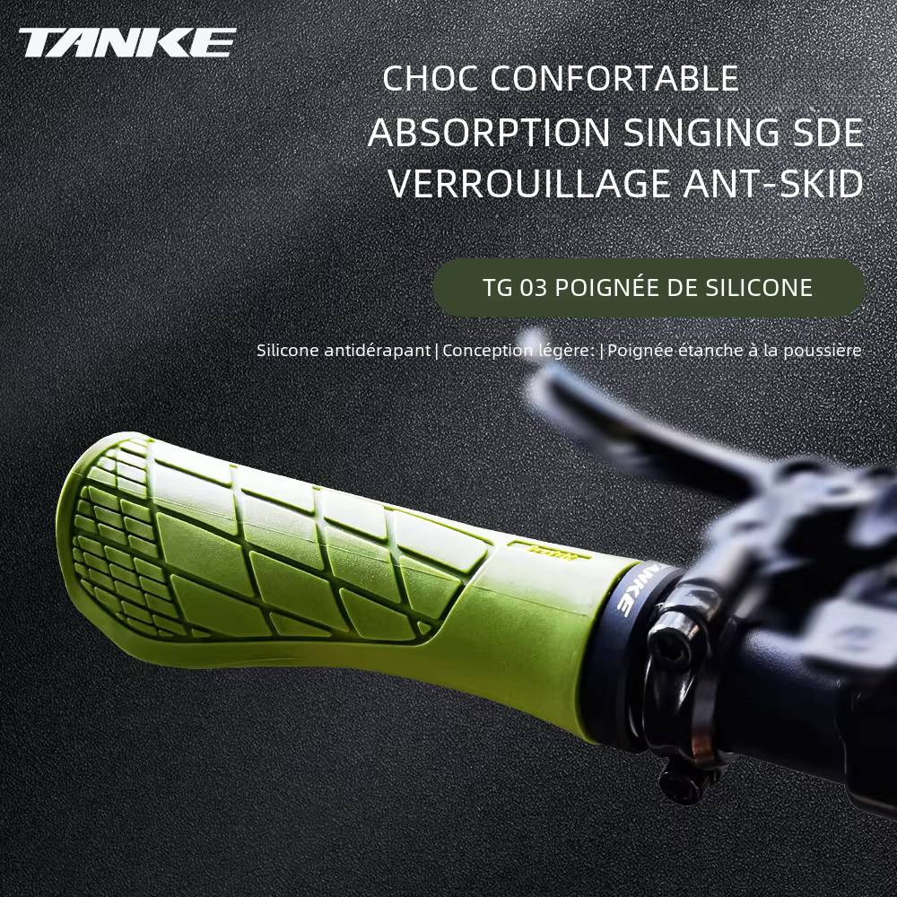 TANKE poignées de guidon en Silicone poignée vtt antichoc antidérapant montagne/route vélo