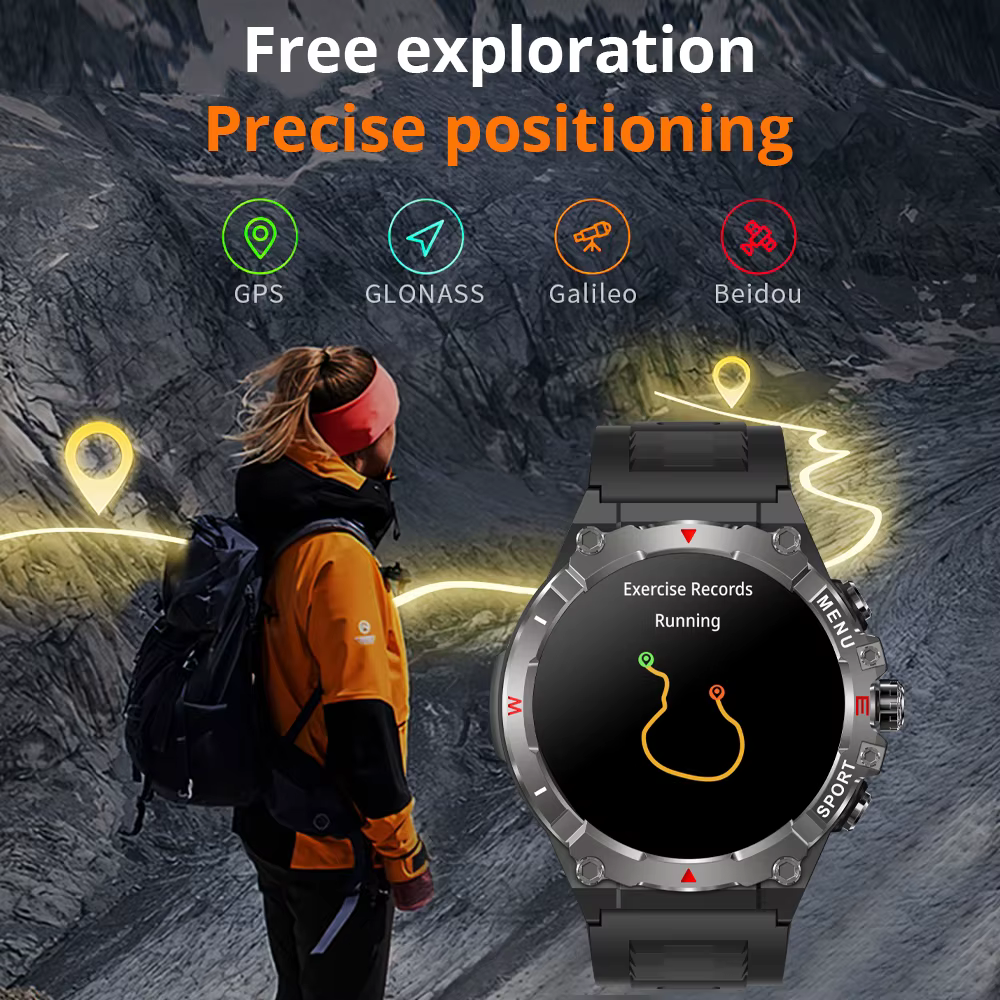 2025 COLMI V76 GPS Smartwatch 1.43 "Ultra AMOLED affichage boussole intégrée altimètre Bluetooth appel montre intelligente 500mAh batterie
