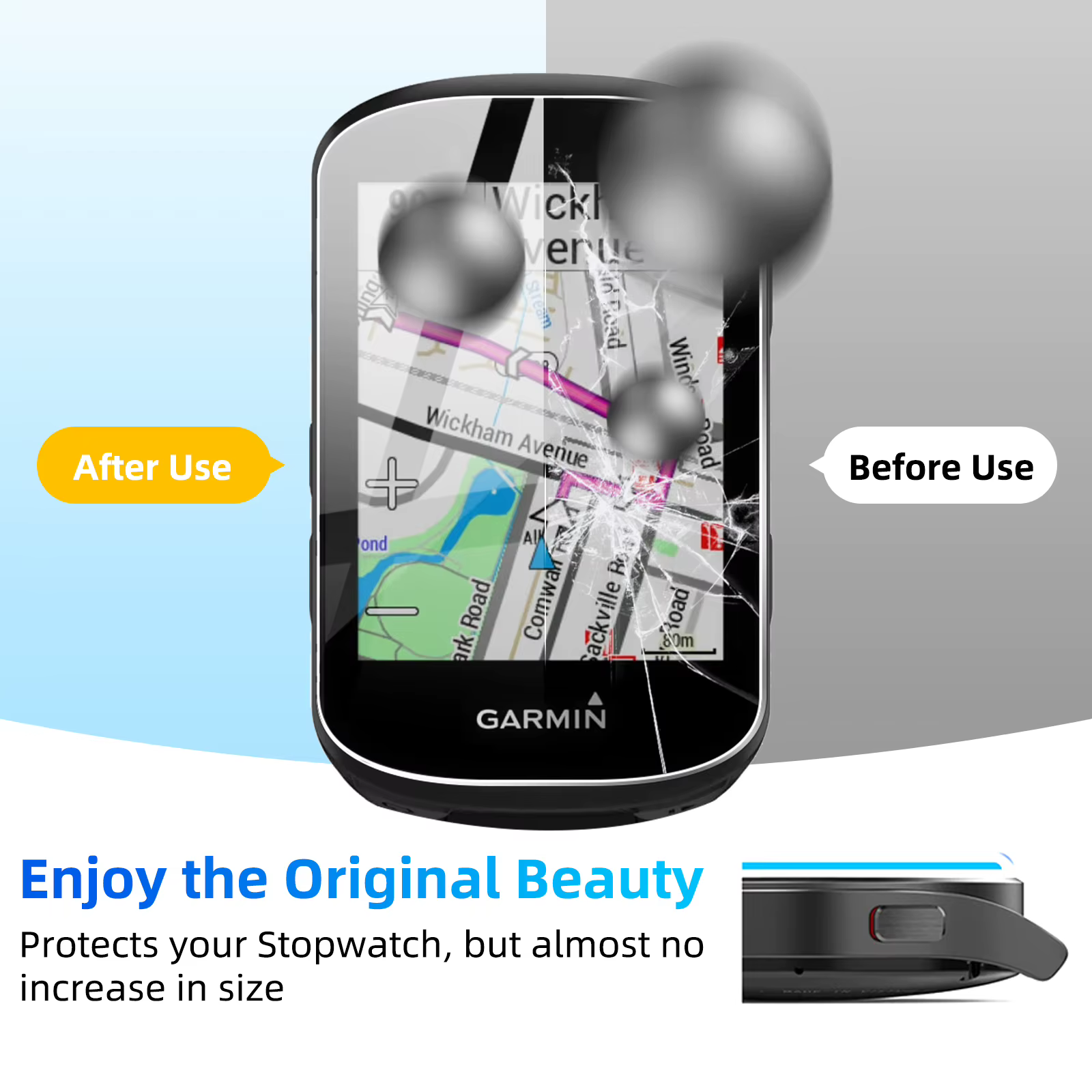 Verre trempé + étui en silicone pour Garmin Edge 530 830 840 540 1040 130 GPS