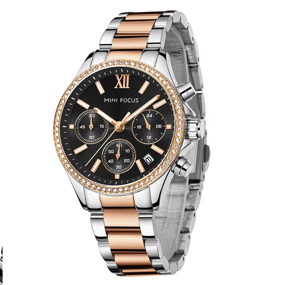 Montre à quartz multifonctionnelle pour femme MINI FOCUS - Acier inoxydable