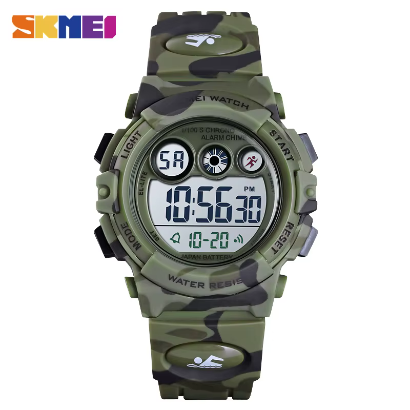 SKMEI enfants LED montre numérique électronique chronomètre horloge 2 temps