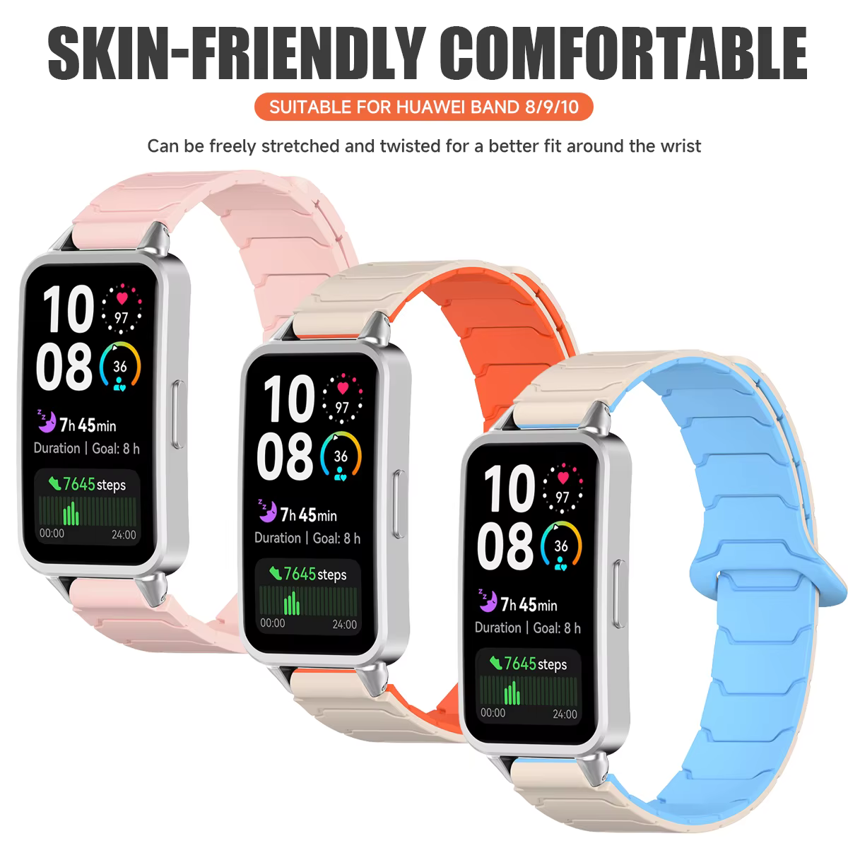 Bracelet magnétique pour Huawei Band 10/9/8