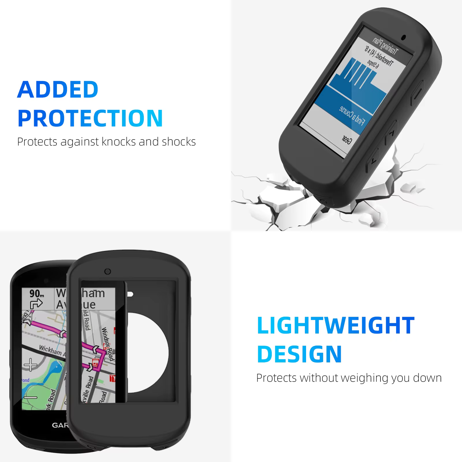 Verre trempé + étui en silicone pour Garmin Edge 530 830 840 540 1040 130 GPS