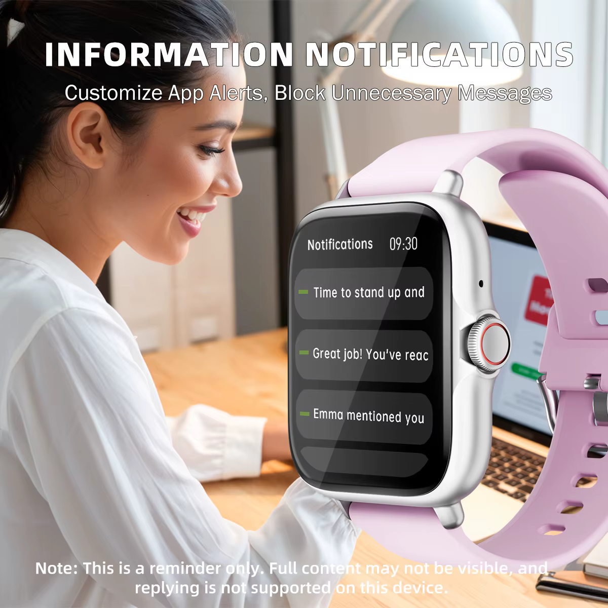 Montre intelligente étanche avec podomètre pour iPhone et Android