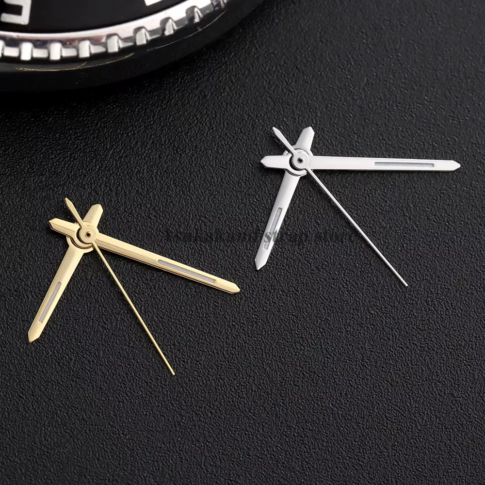 Aiguilles de montre vertes lumineuses argentées et dorées pour mouvement Citizen 8200