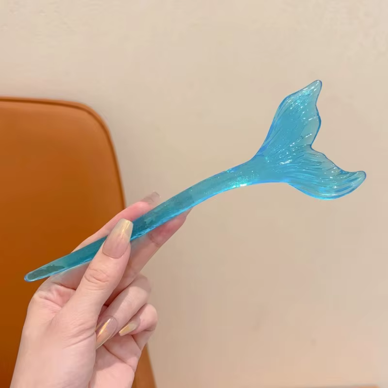 Accessoire capillaire chinois unique en forme de queue de sirène, épingle à cheveux en acrylique exquise pour événements orientaux, Cheongsam, ou pour l'inauguration de la maison