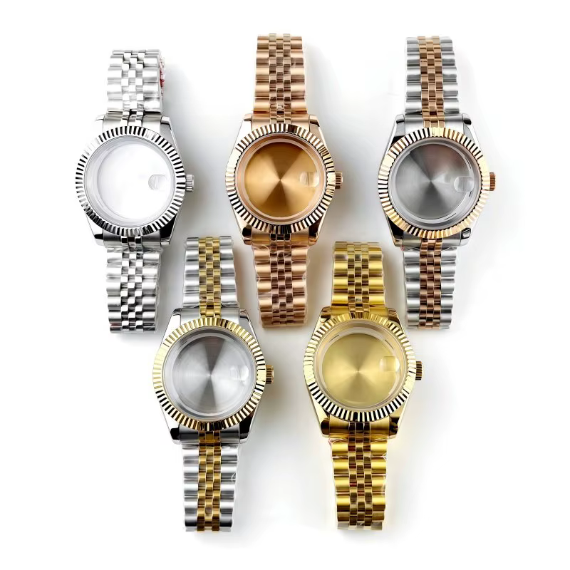 Boîtier de montre à lunette cannelée de 41mm