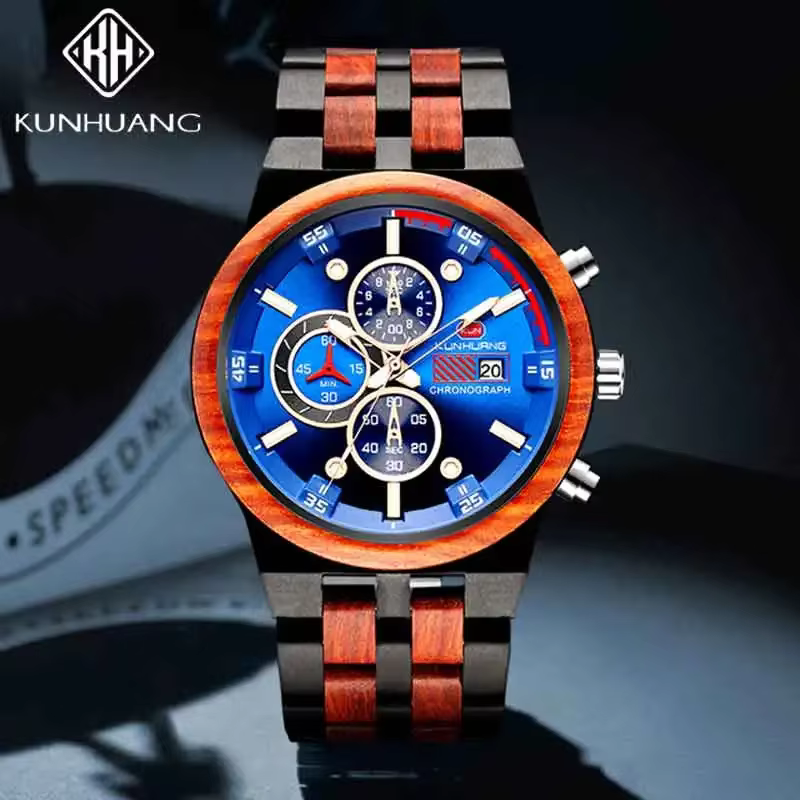 Montre en bois KUNHUANG pour homme