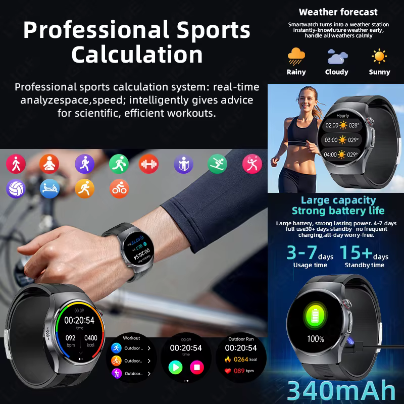 Montre connectée intelligente LIGE avec pompe à air