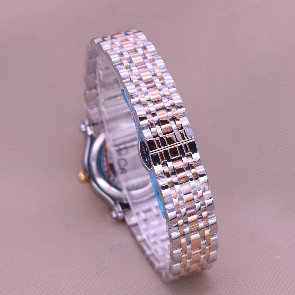 Montre en cuir véritable avec couronne royale pour femme