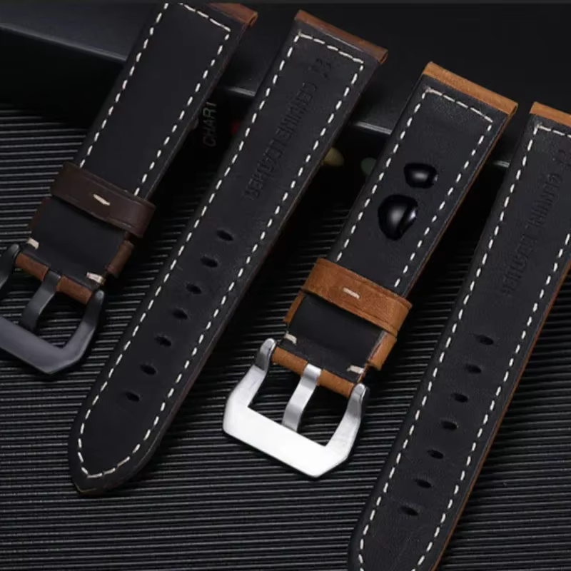 Bracelet de montre en cuir véritable pour Panerai