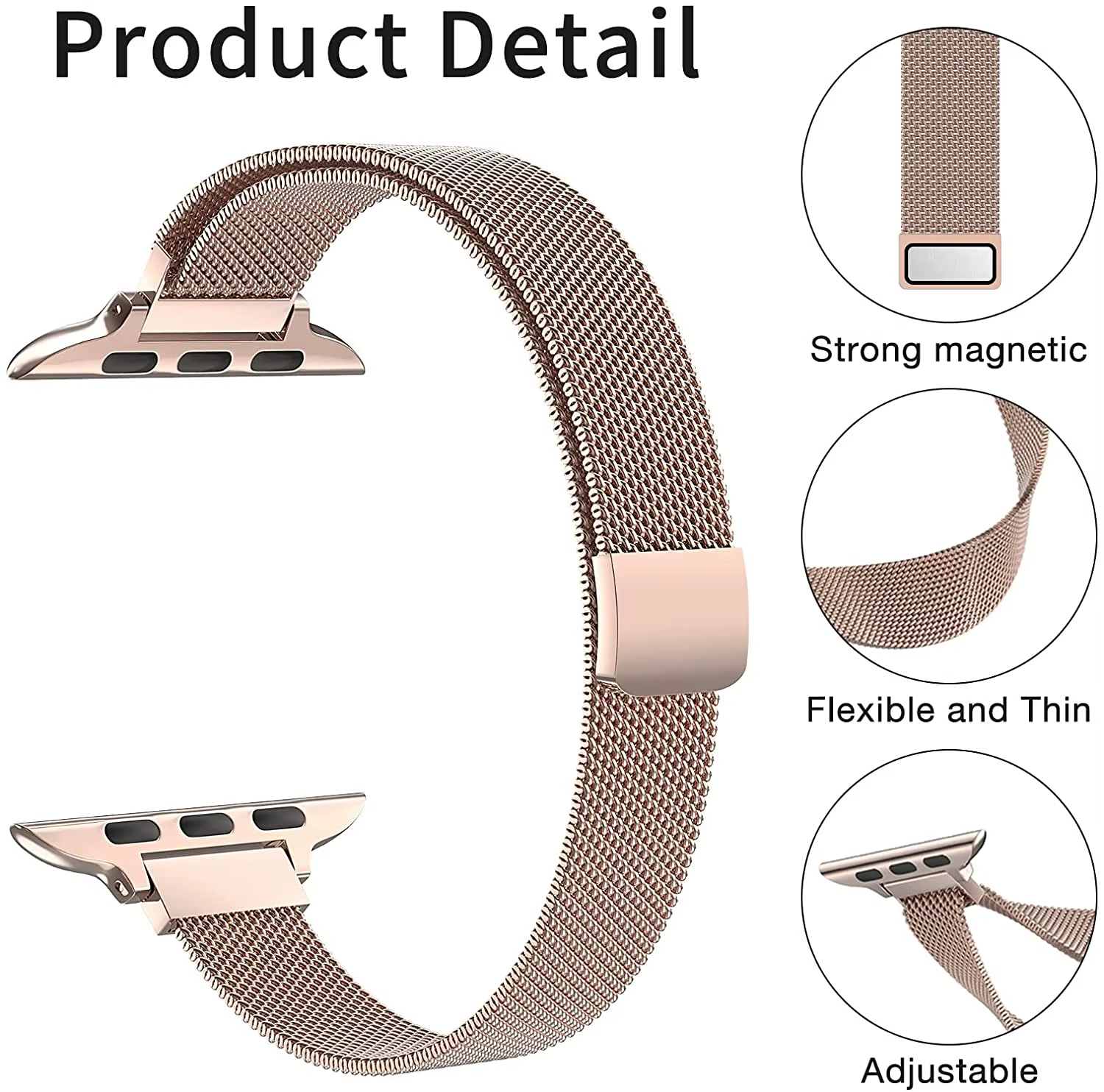 Bracelet mince pour bracelets de montre Apple 40mm 44mm 41mm 45mm 42-46mm 49mm