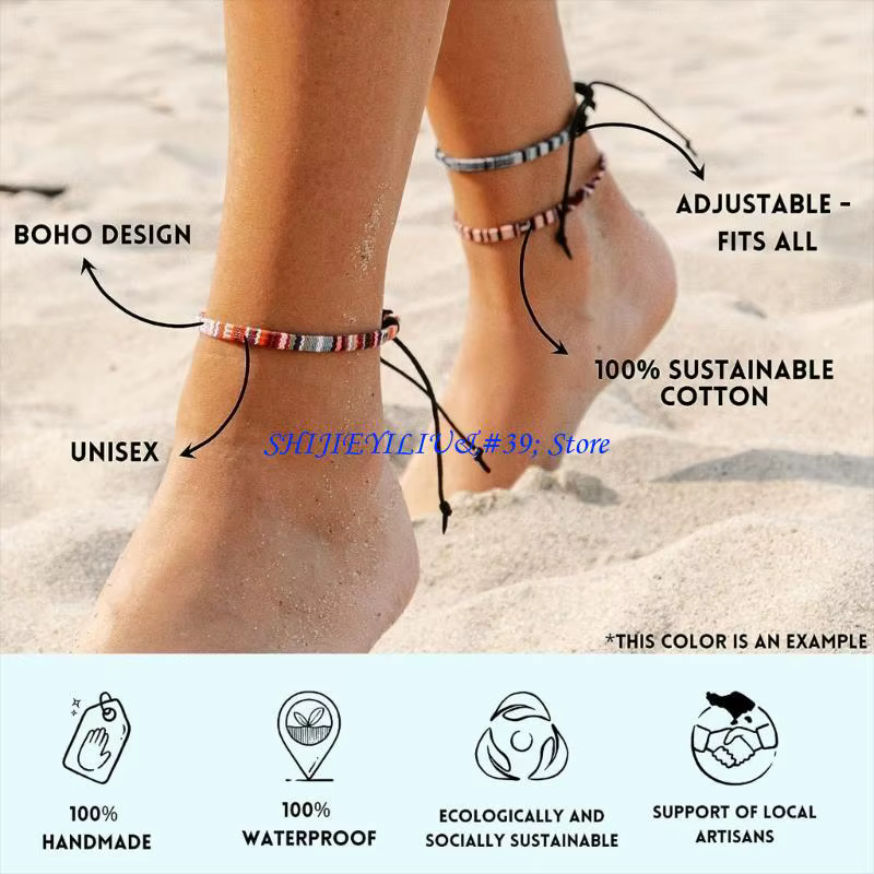 E21F Bracelets tissés polyvalents Chaîne tressée pour les dates d'usure quotidienne