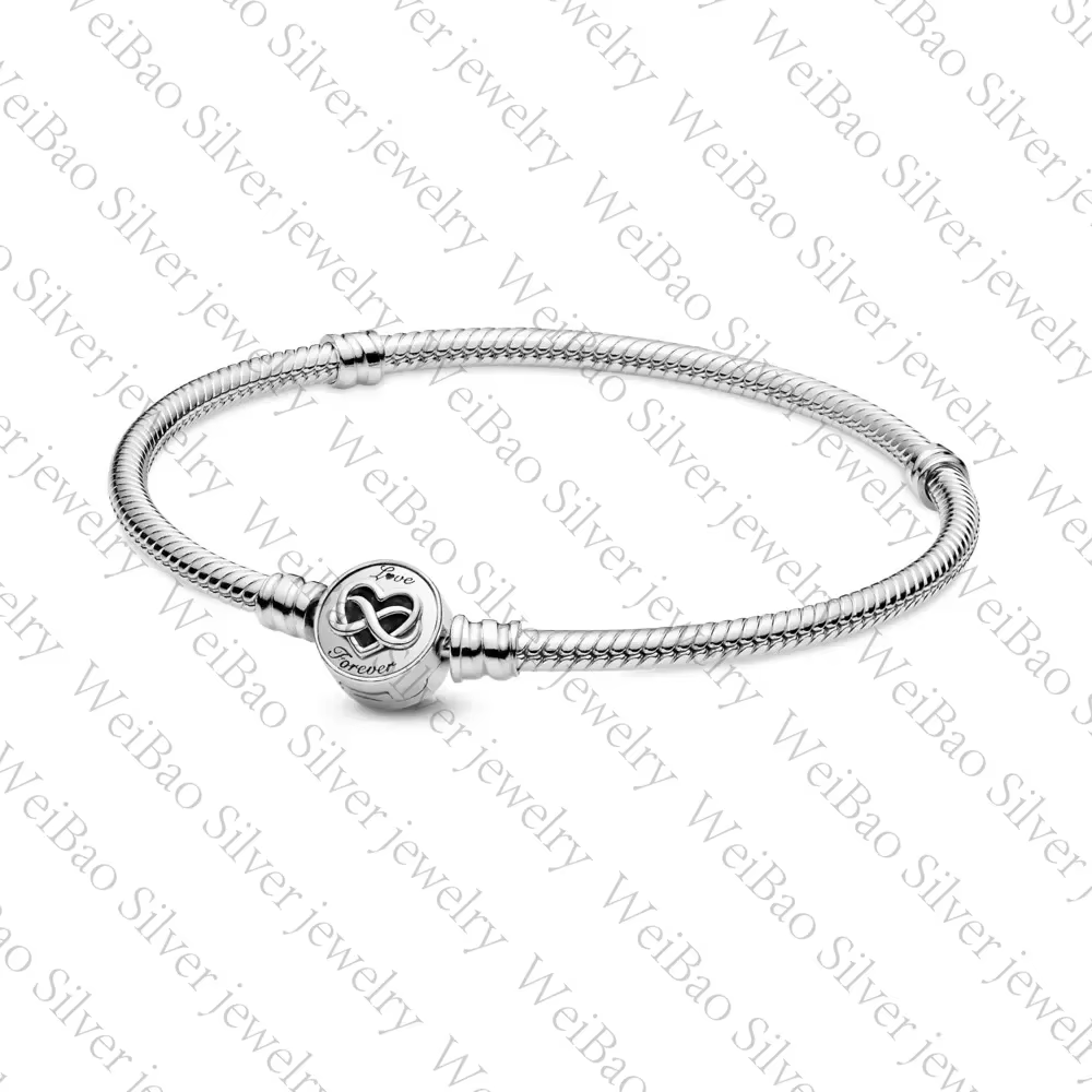 Bracelet chaîne serpent avec fermoir infini