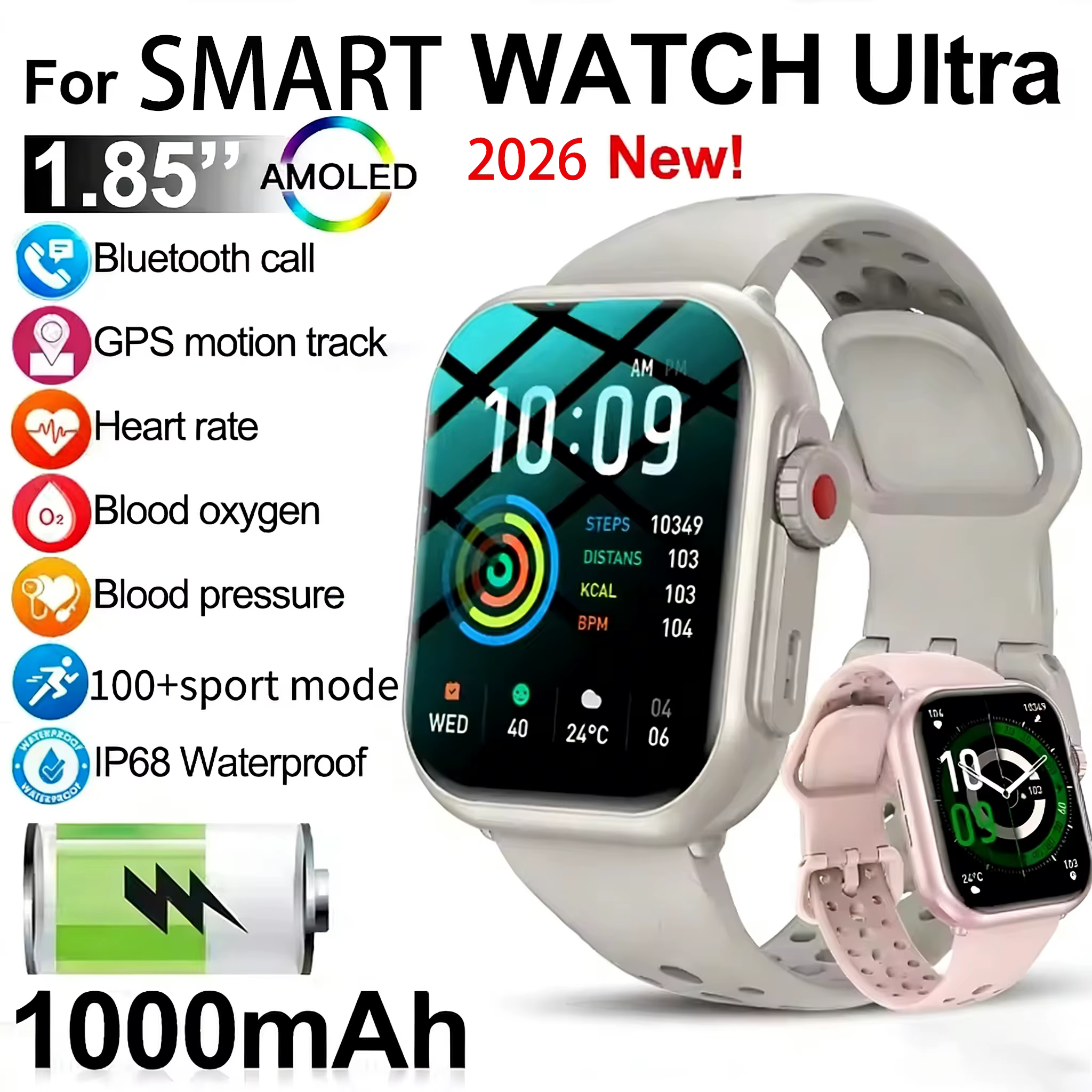 Nouvelle montre connectée Android 2026 pour hommes et femmes