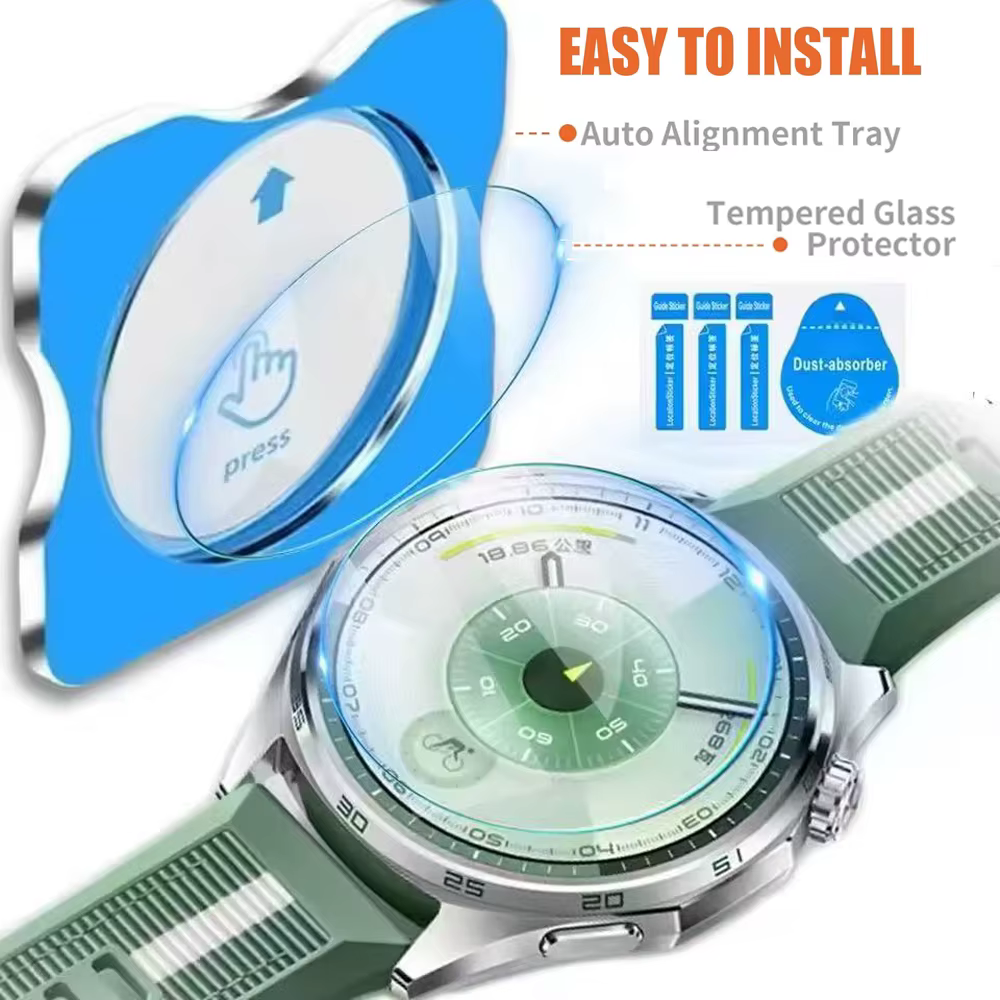 Protecteur d'écran en verre trempé pour Huawei Watch GT 6 Pro 46mm avec outil d'alignement