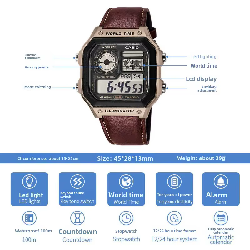 Montre de sport pour homme Casio AE-1200WHL-5A