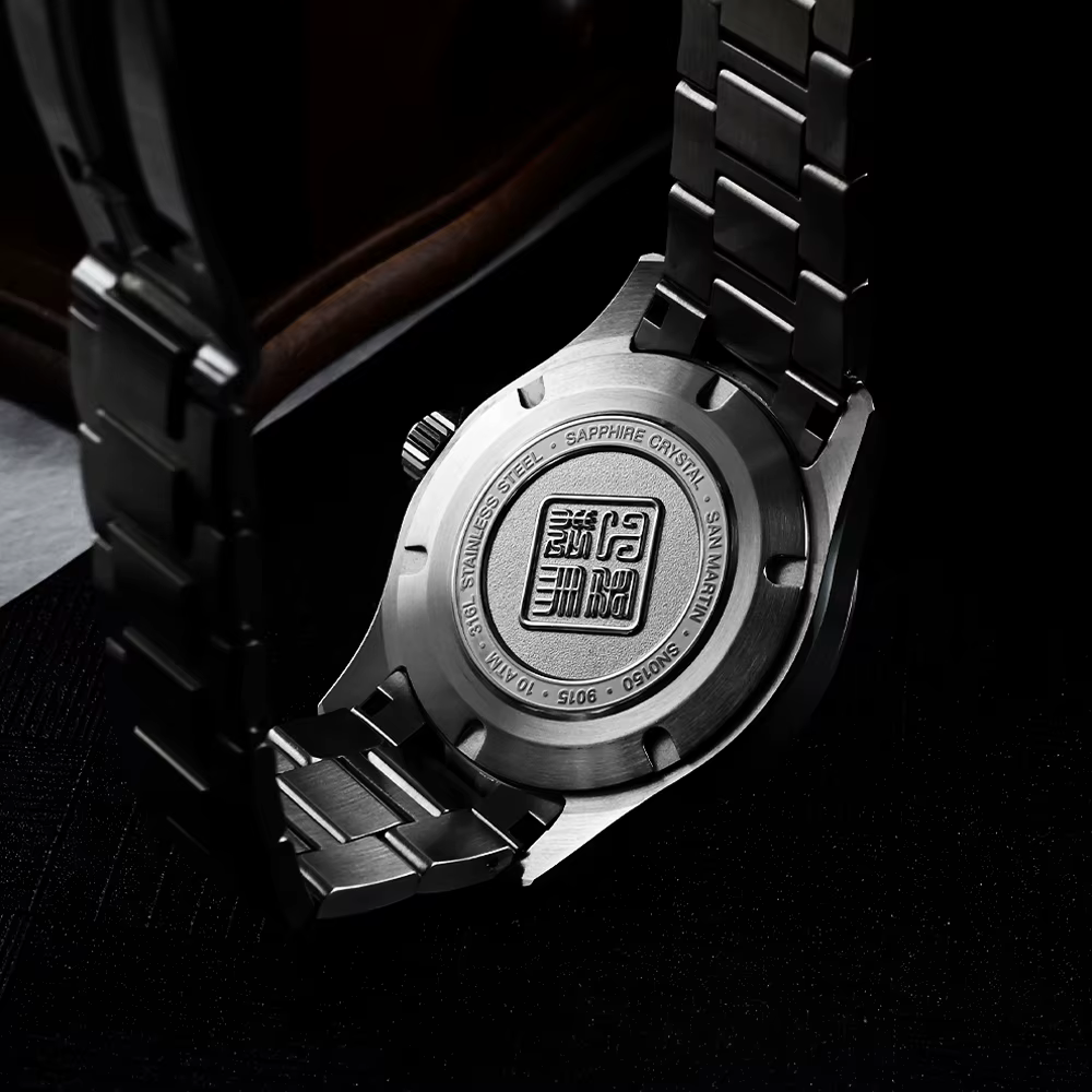 San Martin montre 39mm robe de luxe mis5 9015 montres mécaniques automatiques pour hommes avec vadrouille Guilloche 100m étanche SN0150